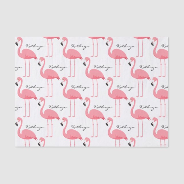 Personalised Flamingos Tissue Paper Sheets (Front)