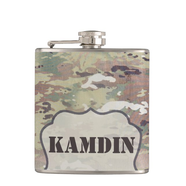 Personalised Flask Army OCP Camo Uniform Camoflage (Front)