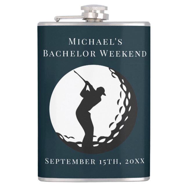 Personalised Flask | Bachelor Golf Weekend (Front)