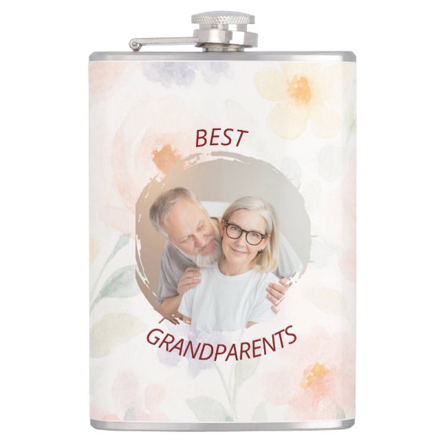 Personalised Flask  | Best Grandparents (Front)