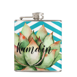 Personalised Flask Boho Cacti Cactus Succulent Boh