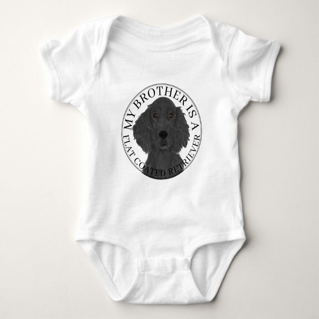 Personalised Flat Coated Retriever Baby Bodysuit (Front)