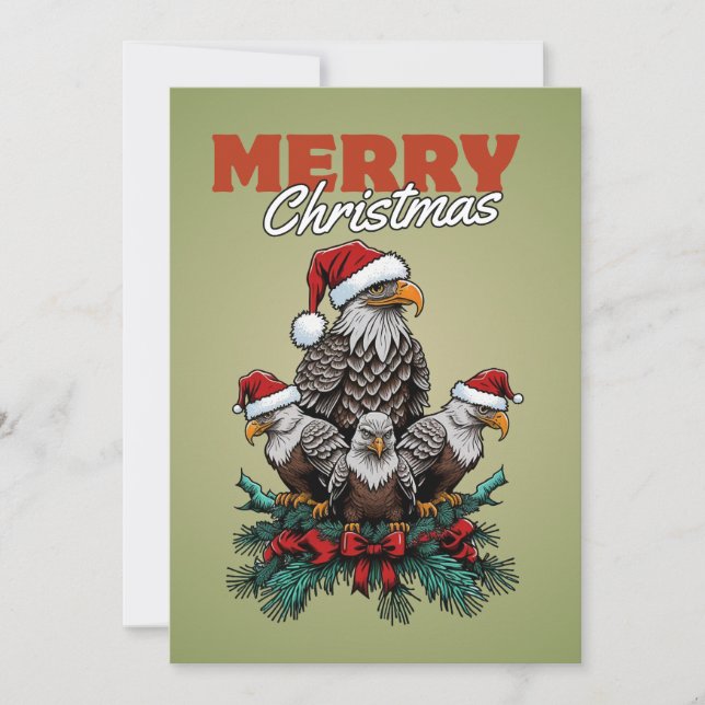 Personalised Flat Eagle Holiday Card (Front)