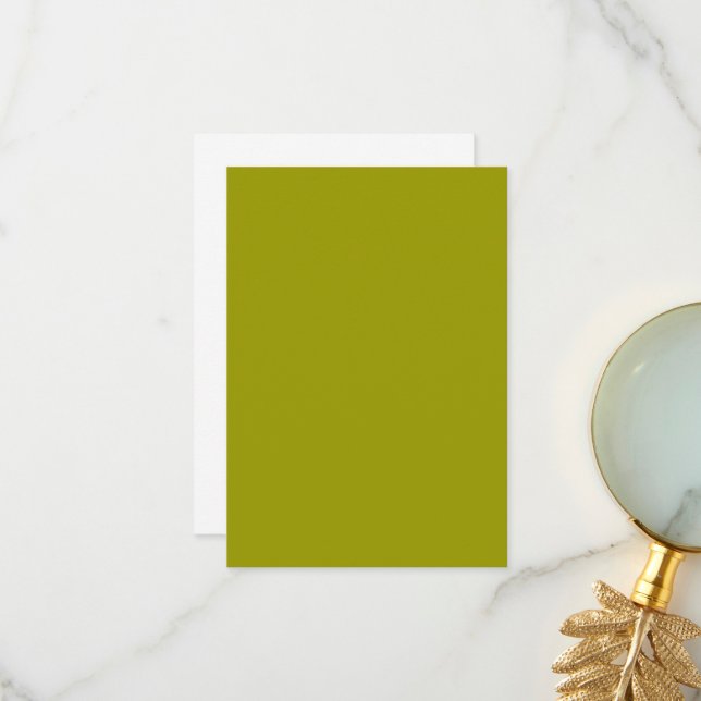 Personalised Flat Thank You Card-Olive Green colou (Front/Back In Situ)