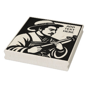 Personalised Flautist - Wood Art Stamp