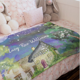 Personalised Fleece Baby Blanket - Fairy Garden