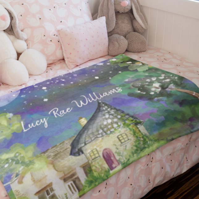 Personalised Fleece Baby Blanket - Fairy Garden (Creator Uploaded)