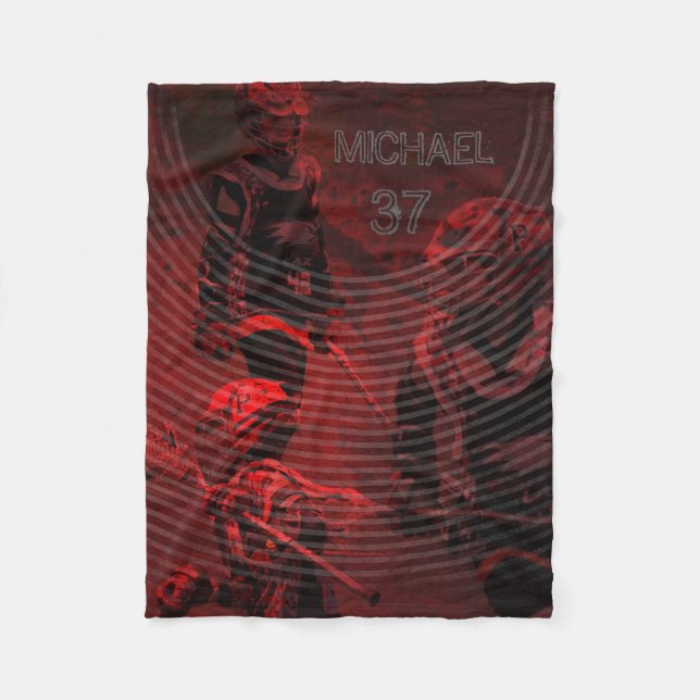 Personalised Fleece Blanket for Lacrosse Players (Front)