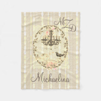 Personalised Fleece Blanket Le Chandelier Pearls