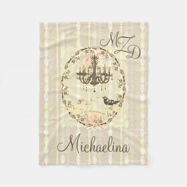 Personalised Fleece Blanket Le Chandelier Pearls (Front)
