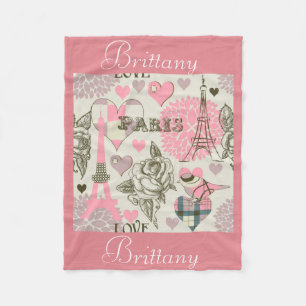 Personalised Fleece Blanket/Paris