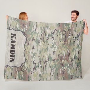 Personalised Fleece Throw Army OCP Camo Uniform Blanket