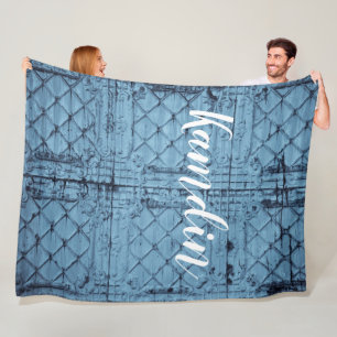 Personalised Fleece Throw Rustic Tin Panel Ceiling