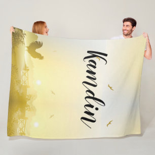 Personalised Fleece Throw Sunny Morning Farm Count