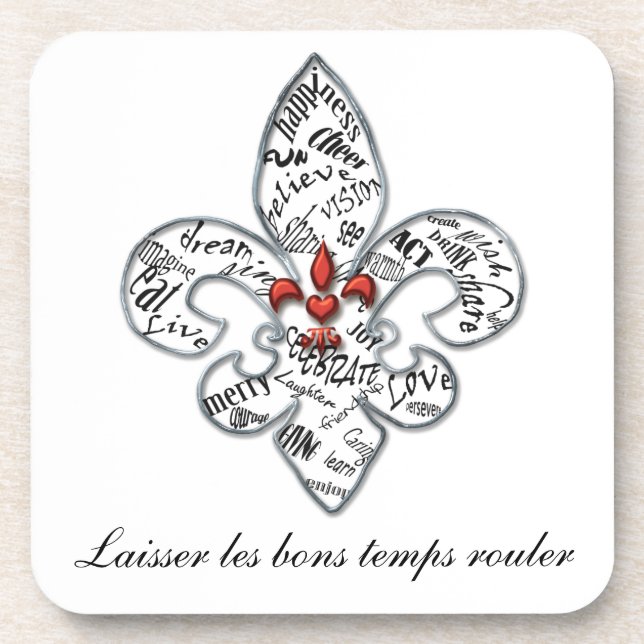 Personalised Fleur de Lis Heartfelt Expressions Coaster (Front)