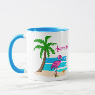 Personalised Flip Flop Flamingo  Mug