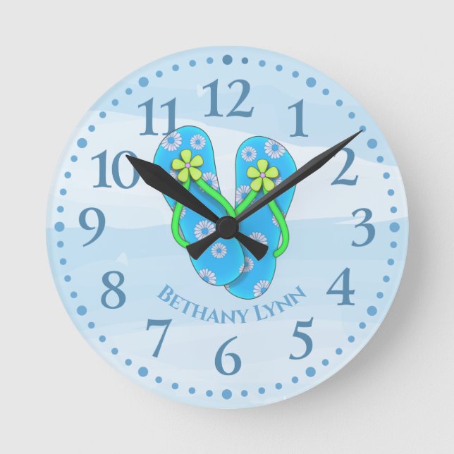 Personalised Flip flop Wall Clock (Front)