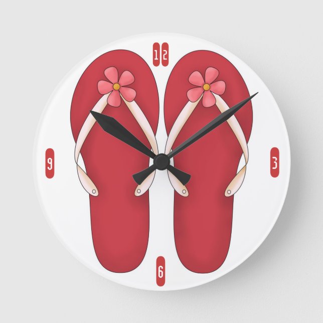 Personalised flip flops clock beach theme clocks (Front)