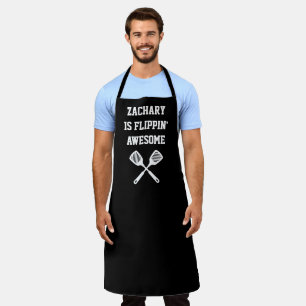 Personalised Flippin Awesome Spatula Black Apron