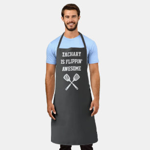 Personalised Flippin Awesome Spatula Grey Apron