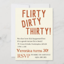 Personalised flirty dirty thirty funny birthday 30