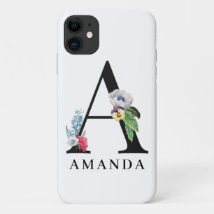 Personalised Floral Alphabet A Monogram iPhone 11 Case