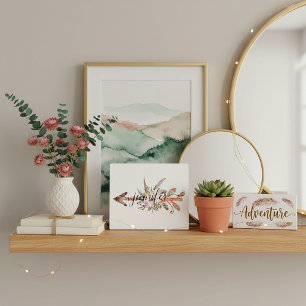 Personalised floral arrow plaque