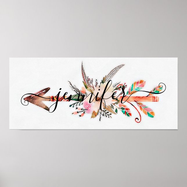 Personalised floral arrow poster (Front)