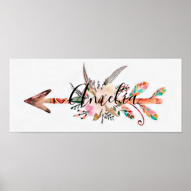 Personalised floral arrow poster (Front)