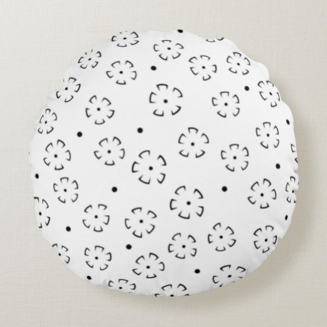 Personalised Floral Birthday Gift Folder Round Cushion (Front)