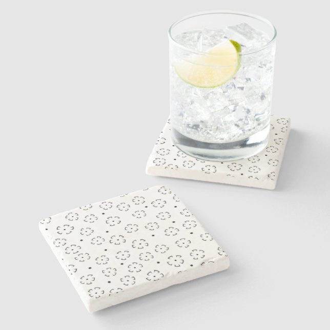Personalised Floral Birthday Gift Folder Stone Coaster (Side)