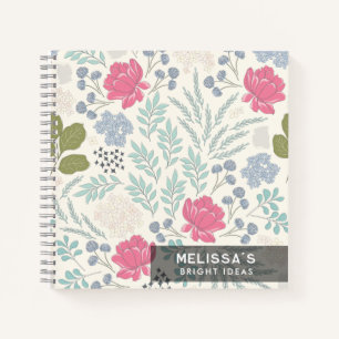 Personalised Floral Bloom Fun Ideas Notebook