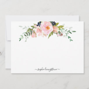 Personalised Floral Blush Pink Peony and Greenery Card