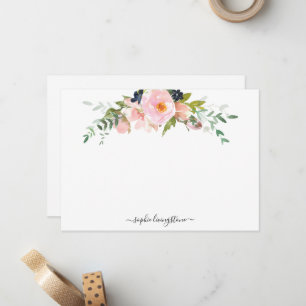 Personalised Floral Blush Pink Peony and Greenery Card