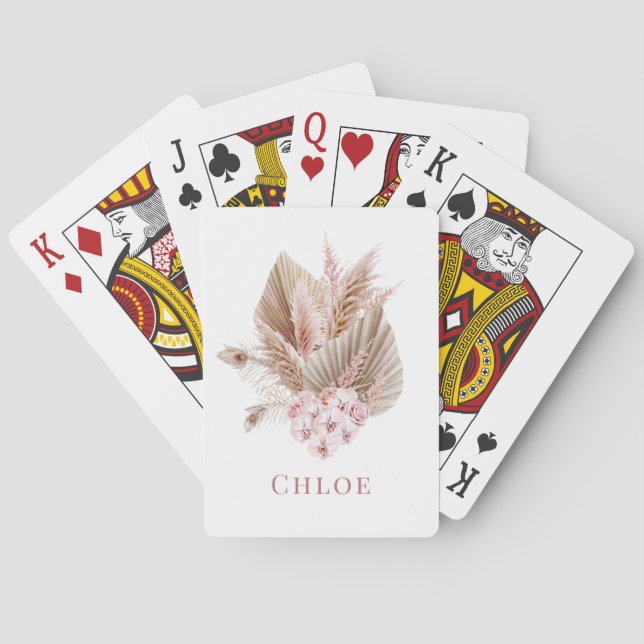 Personalised Floral Boho Wildflower Playing Cards (Back)