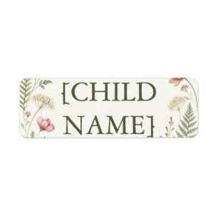 Personalised Floral Bookplate for Kids Return Address Label