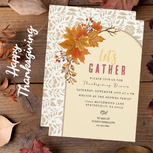 Personalised Floral Botanical Nature Thanksgiving Invitation