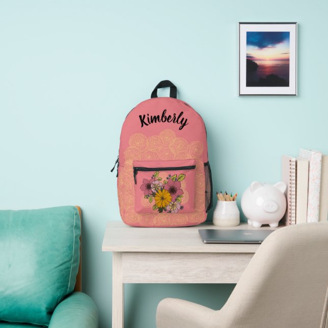 Personalised Floral Bouquet Backpack (Insitu)