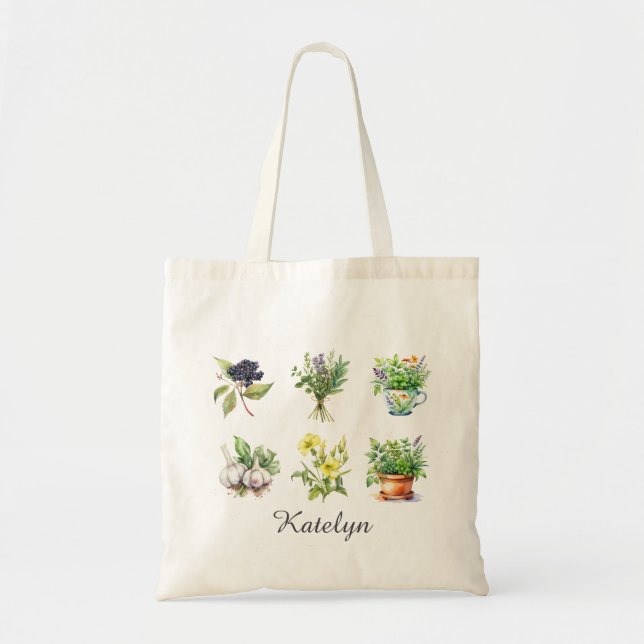 Personalised Floral Bouquet Tote Bag (Front)