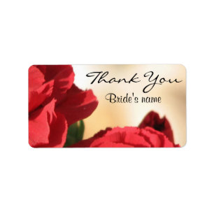 Personalised Floral Bridal Thank You Label