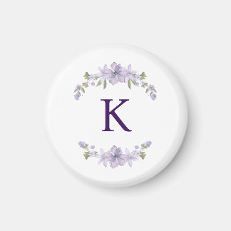 Personalised Floral Bridesmaid Initial Magnet Gift