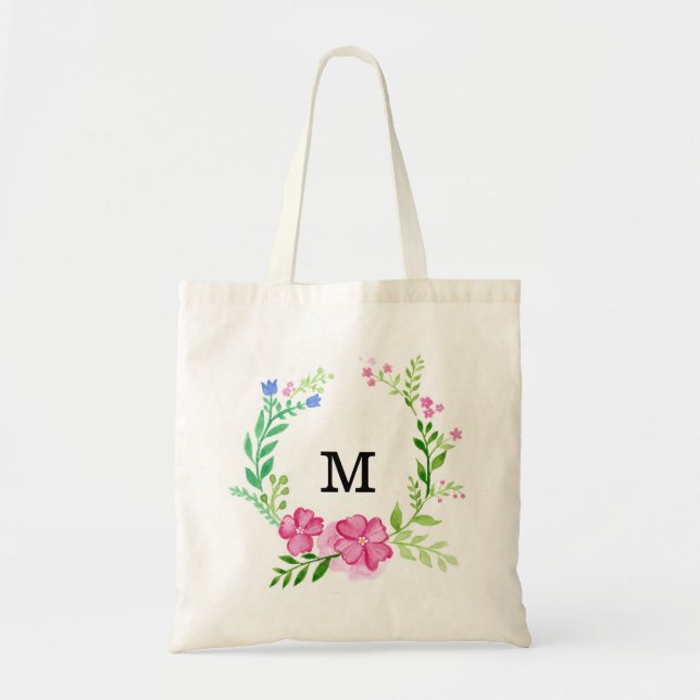 Personalised Floral Bridesmaid Tote Bag (Front)