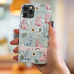 Personalised Floral Bunny iPhone Case