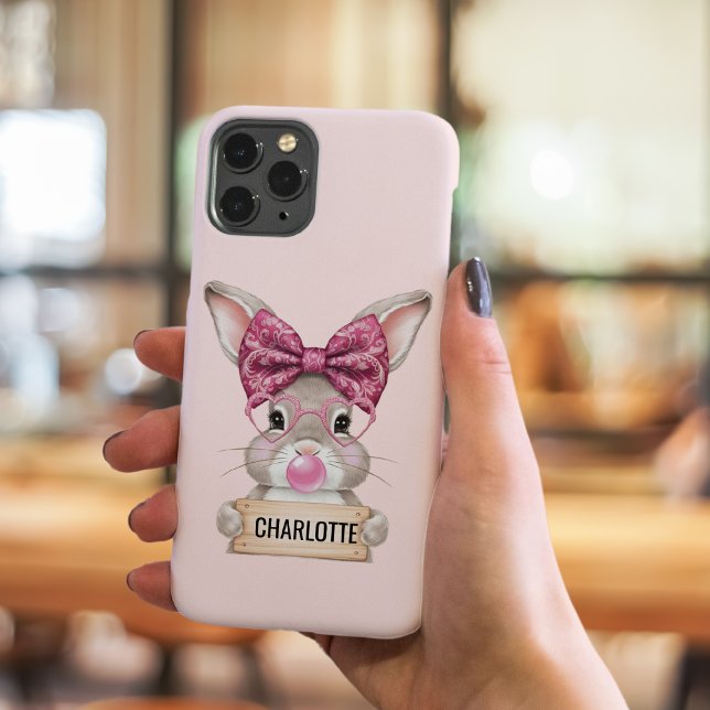 Personalised Floral Bunny iPhone Case (Personalized Floral Bunny iPhone Case)