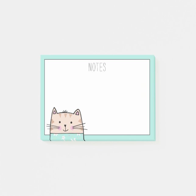 Personalised Floral Cat  Notes (Front)