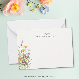Personalised Floral Chic Elegant Note Card