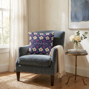 Personalised Floral Cushion