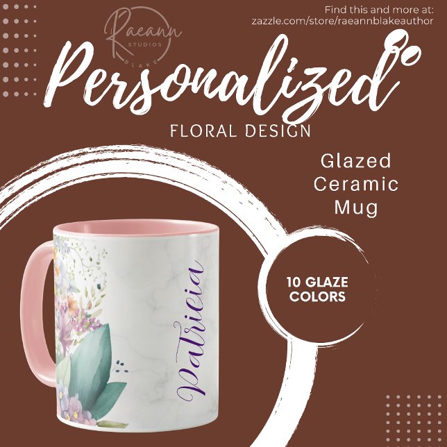 Personalised Floral Design Ceramic Mug (Creator Uploaded)