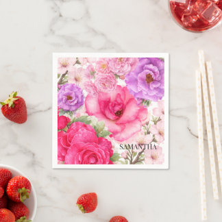 Personalised Floral Design Napkin