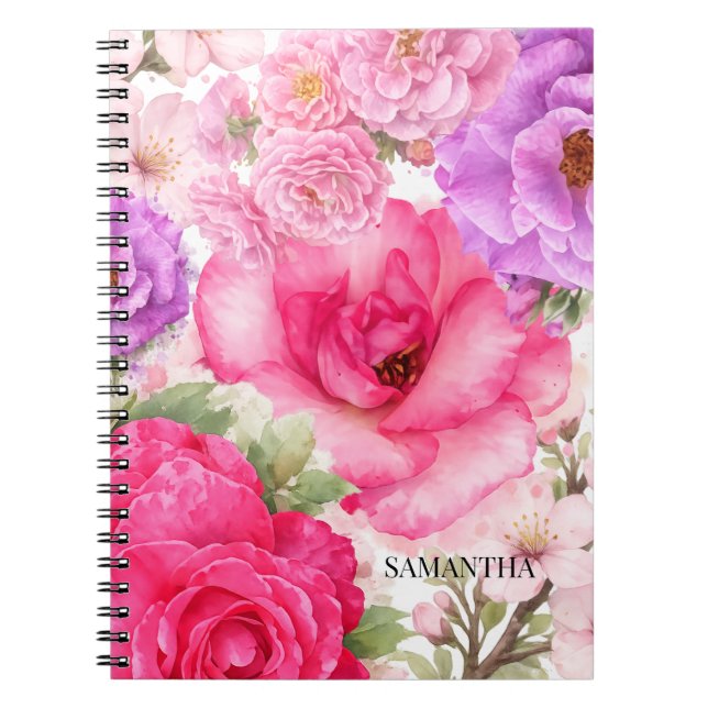 Personalised Floral Design Notebook (Front)